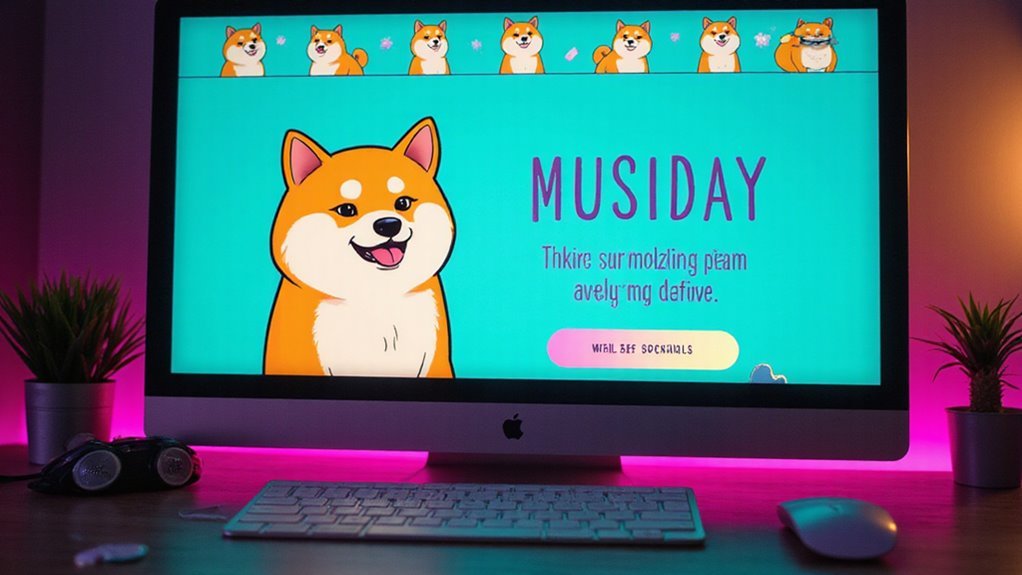 doge themed vibrant user interface