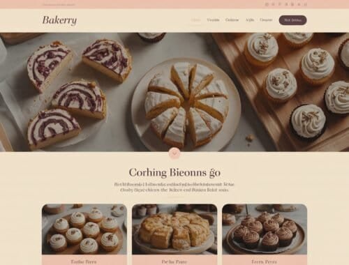 Soft desserts and cupcakes displayed on wooden trays with a cozy bakery theme.