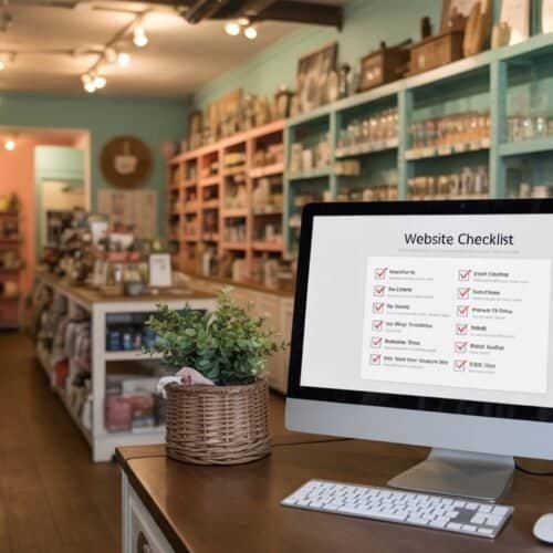 Website tools checklist, digital workspace with website optimization tasks, organized and comprehensive online planning, modern office setup for website management, relevance.