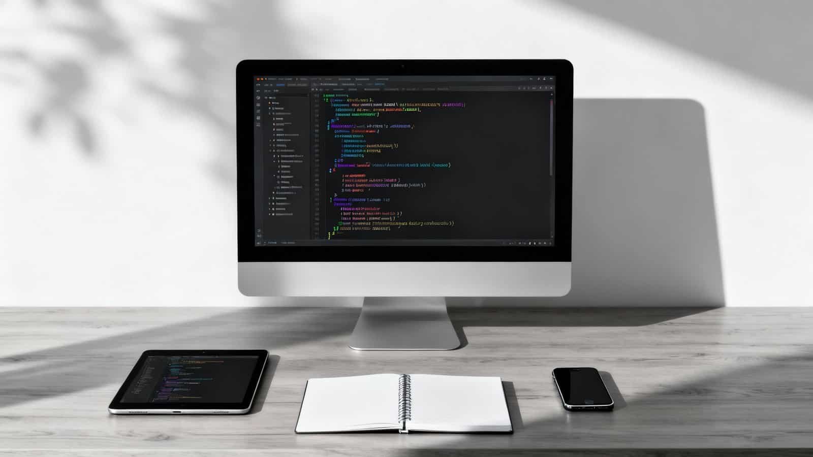 7 Essential Website Development Tools for Your Business 1 Code editing on desktop computer with an open programming interface and related devices.