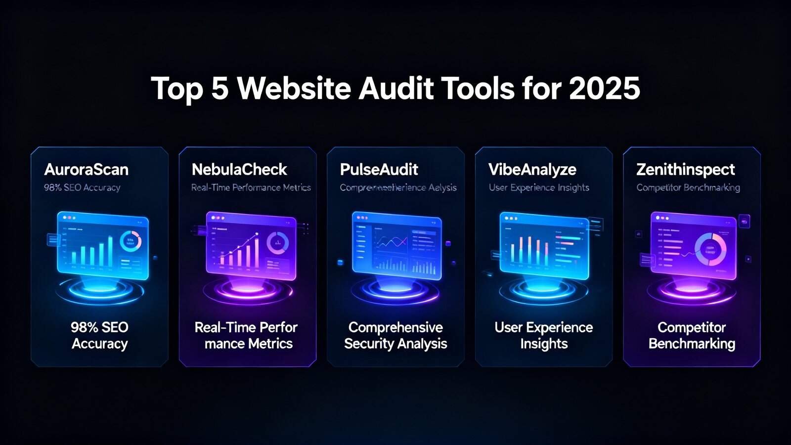 AuroraScan logo displaying SEO accuracy metrics in vibrant blue shades.