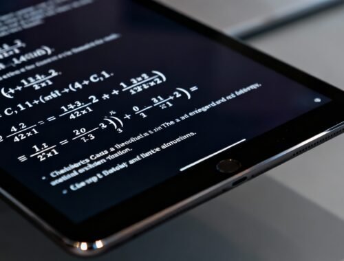 An image of a smartphone displaying complex mathematical equations, representing online tools and resources available for website development and analysis.