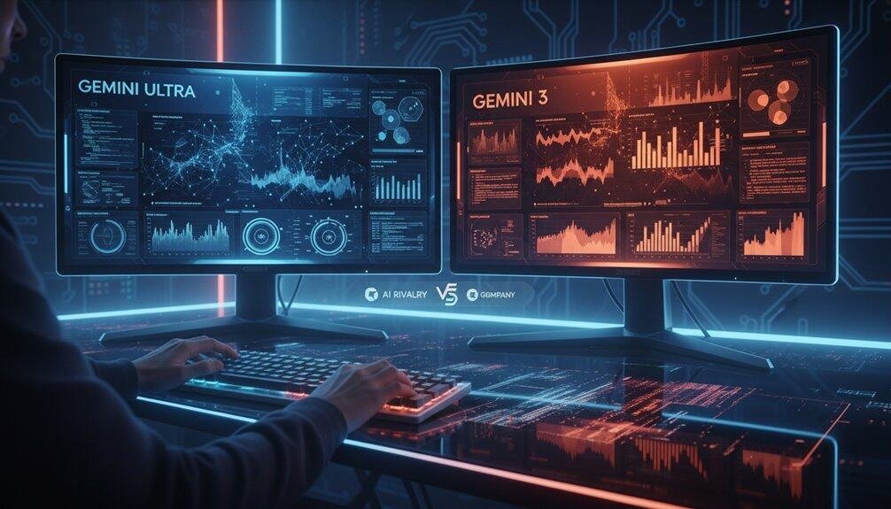 High-tech computer monitors displaying real-time data charts, graphs, and analytics in a futuristic, digital workspace. Perfect for data scientists and tech professionals.
