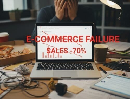 Overwhelmed by sales decline impacting online business performance.